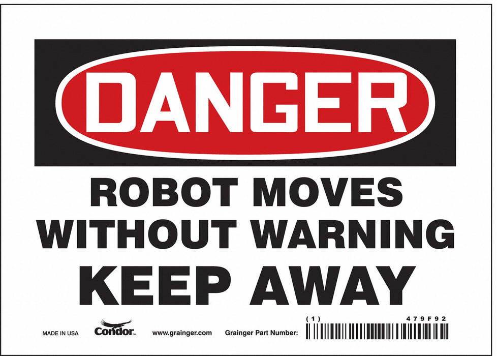 Safety Sign 5 in x 7 in Vinyl