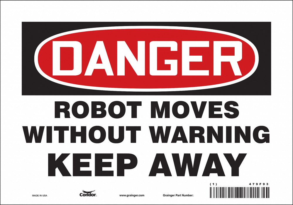 Safety Sign 7 in x 10 in Vinyl