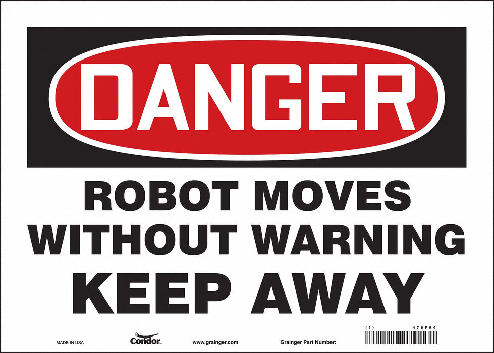 Safety Sign 10 in x 14 in Vinyl