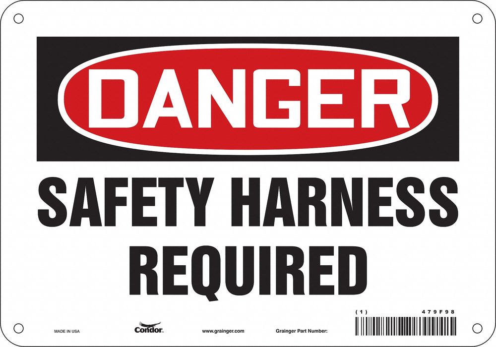 Safety Sign 7 inx10 in Polyethylene