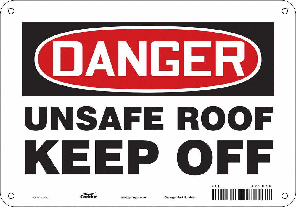 Safety Sign 7 in x 10 in Polyethylene