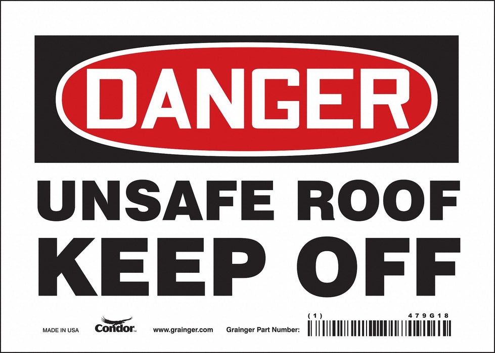 Safety Sign 5 in x 7 in Vinyl