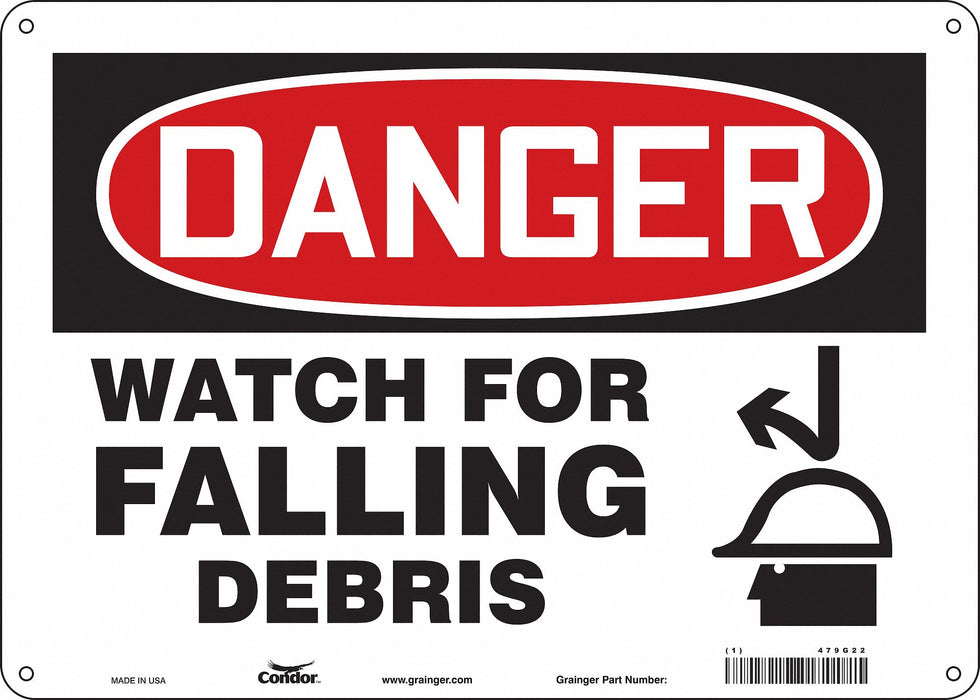Safety Sign 10 in x 14 in Aluminum