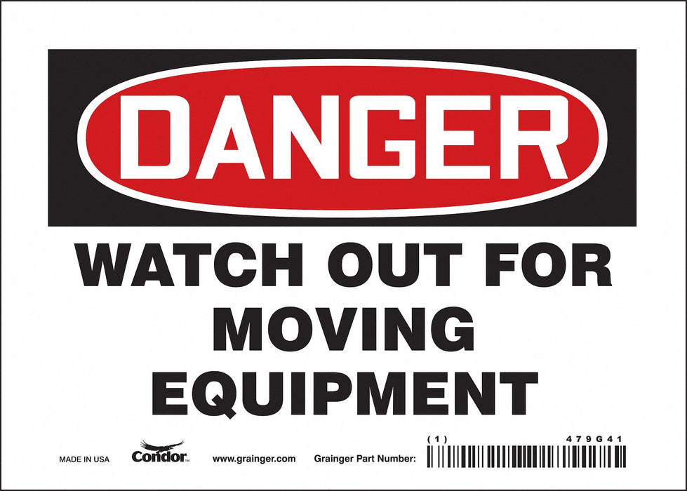 Safety Sign 5 in x 7 in Vinyl