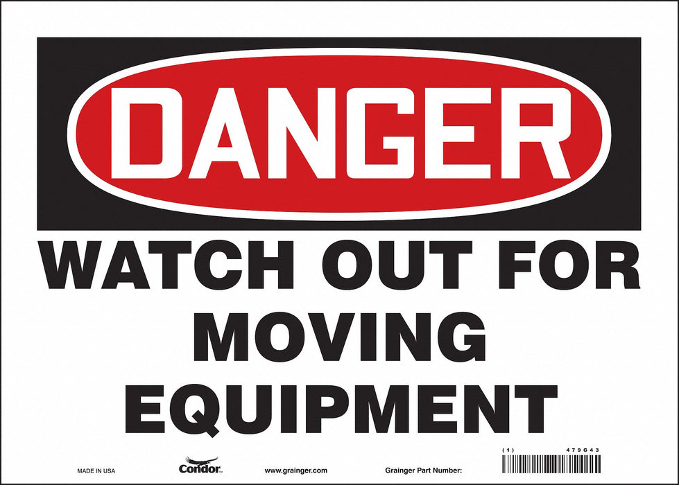 Safety Sign 10 in x 14 in Vinyl