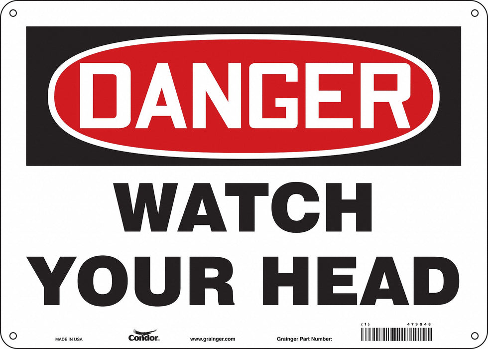 Safety Sign 10 in x 14 in Polyethylene