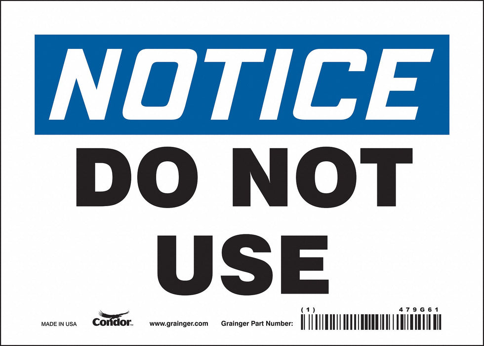 Safety Sign 5 in x 7 in Vinyl