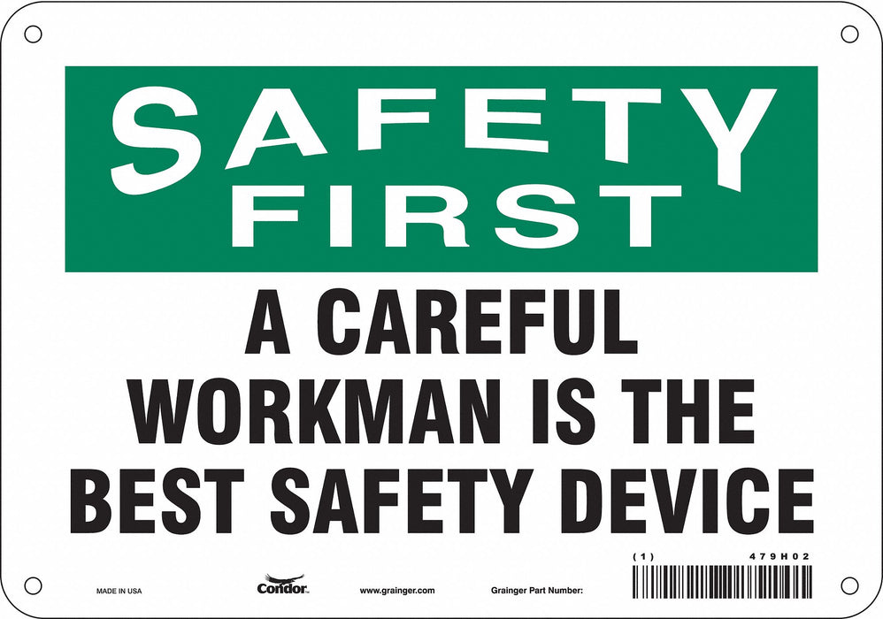 Safety Sign 7 in x 10 in Aluminum