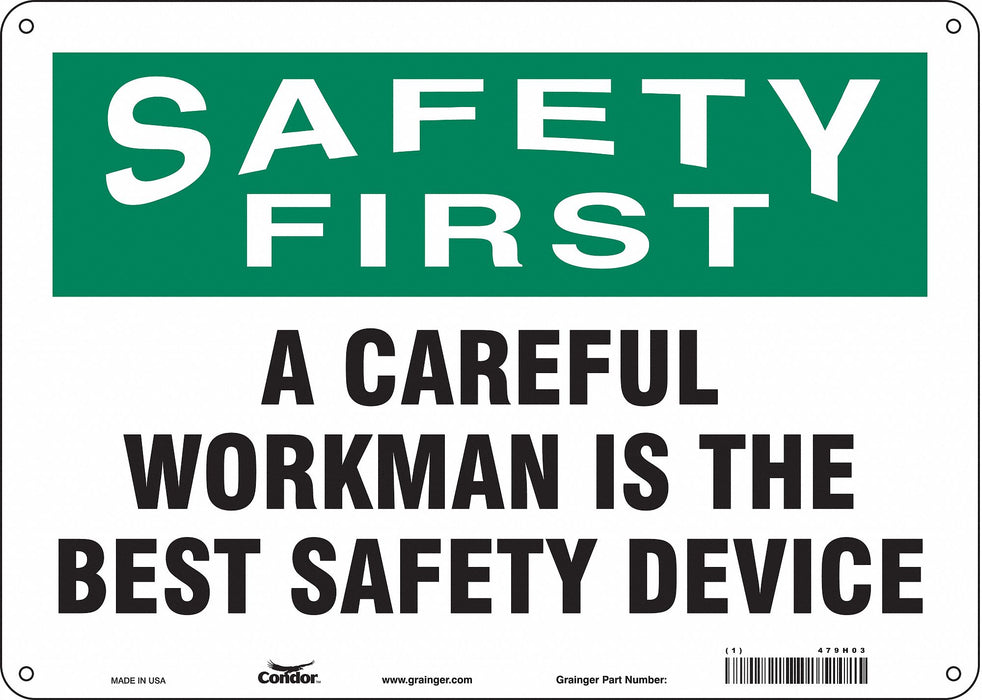 Safety Sign 10 in x 14 in Aluminum