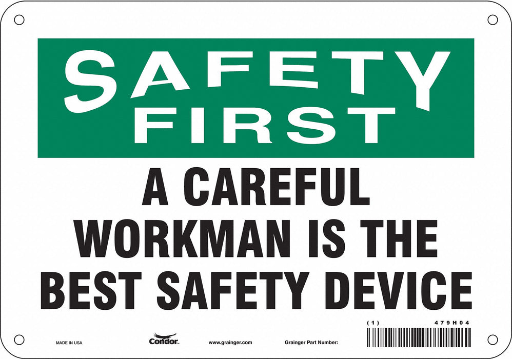 Safety Sign 7 in x 10 in Polyethylene