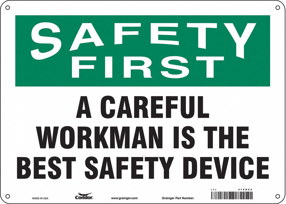 Safety Sign 10 inx14 in Polyethylene