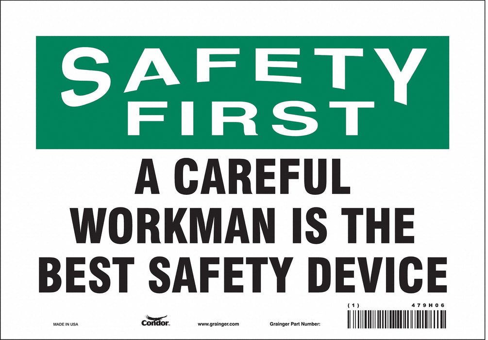 Safety Sign 7 in x 10 in Vinyl