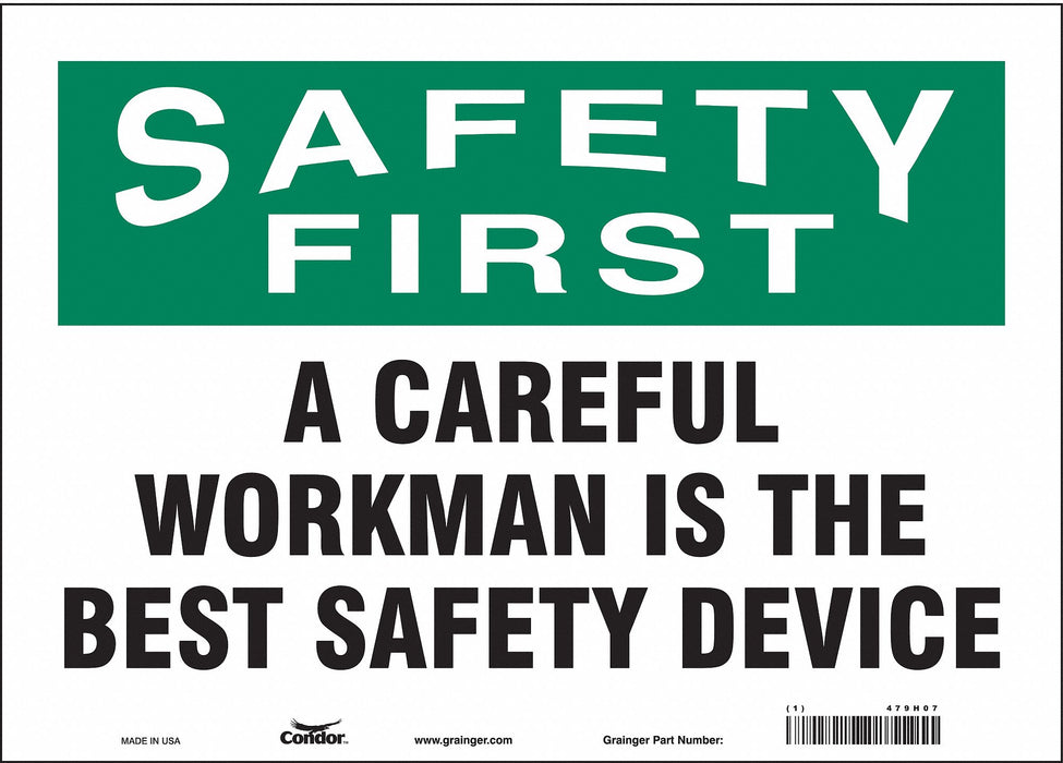 Safety Sign 10 in x 14 in Vinyl