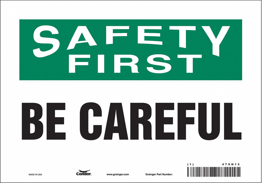 Safety Sign 7 in x 10 in Vinyl