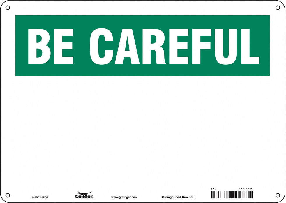 Safety Sign 10 inx14 in Polyethylene