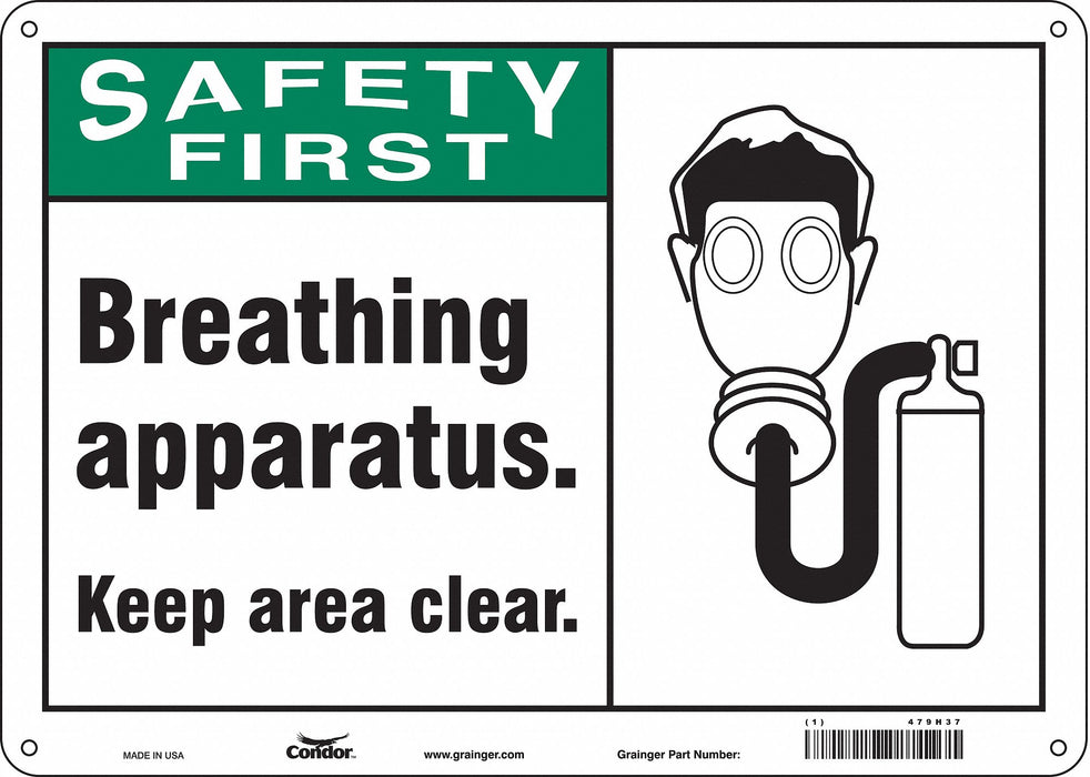 Safety Sign 10 in x 14 in Aluminum