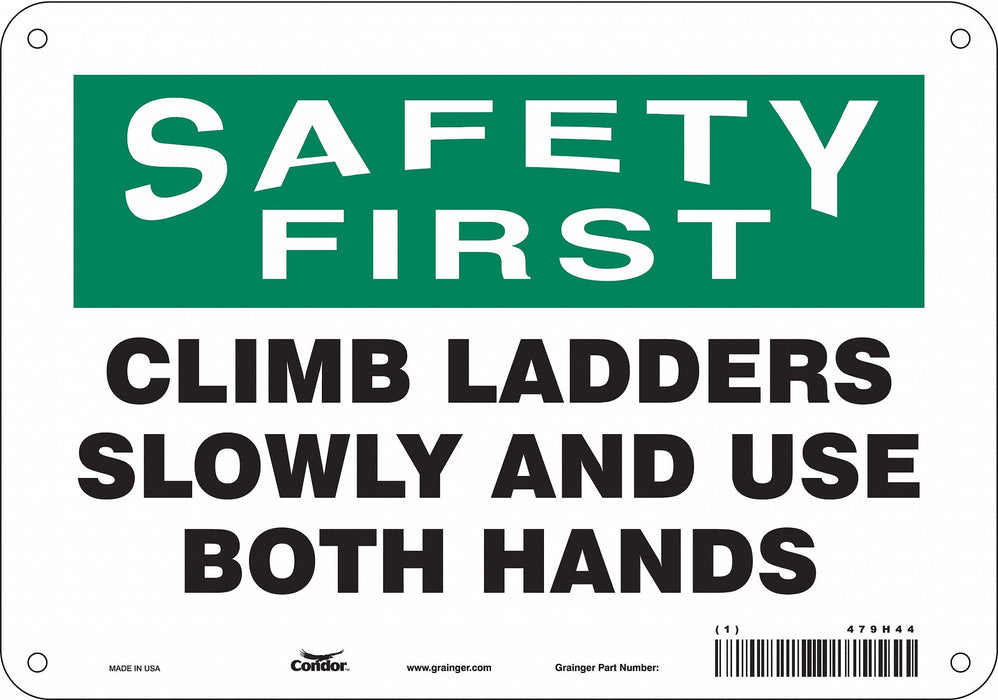 Safety Sign 7 in x 10 in Aluminum