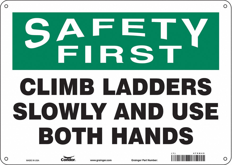 Safety Sign 10 inx14 in Aluminum
