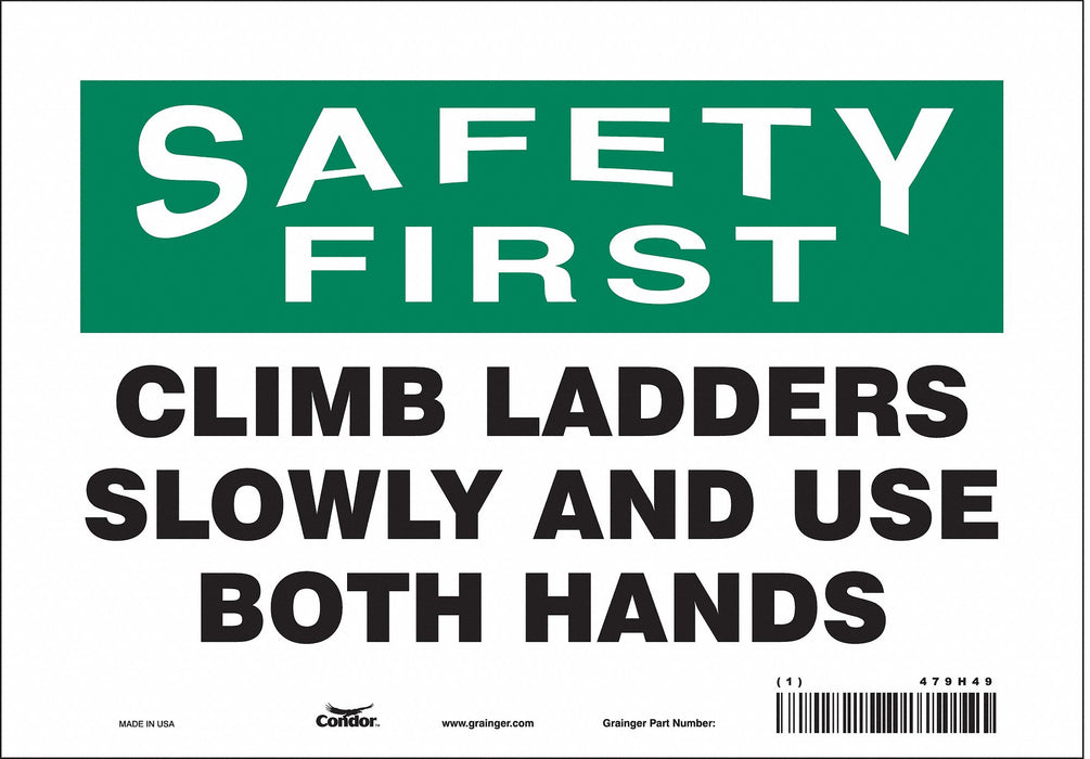 Safety Sign 7 in x 10 in Vinyl