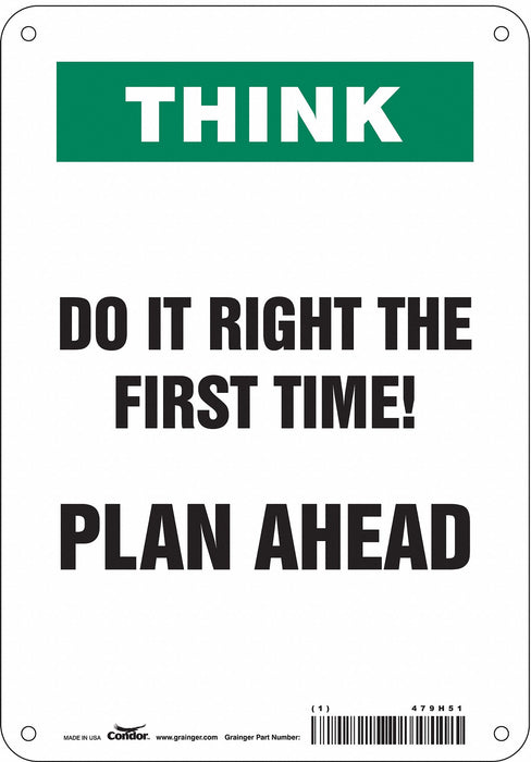 Safety Sign 10 in x 7 in Aluminum