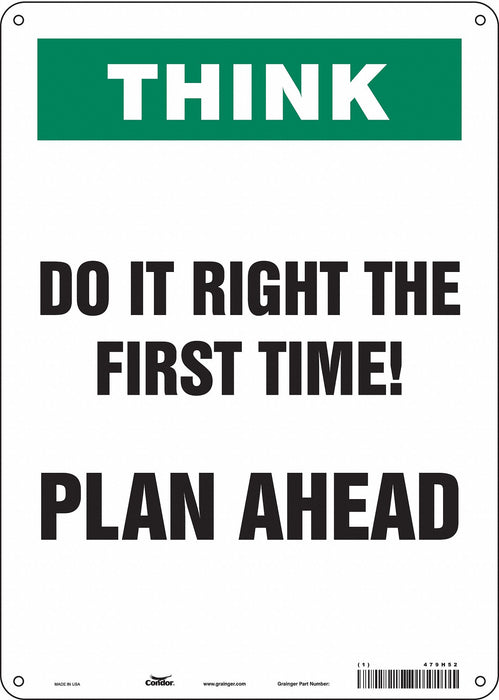 Safety Sign 14 in x 10 in Aluminum