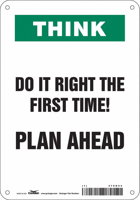 Safety Sign 10 in x 7 in Polyethylene