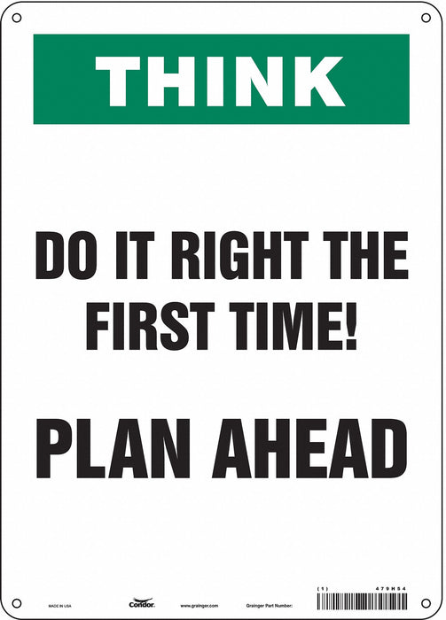 Safety Sign 14 inx10 in Polyethylene