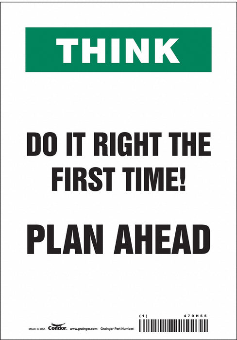 Safety Sign 10 in x 7 in Vinyl