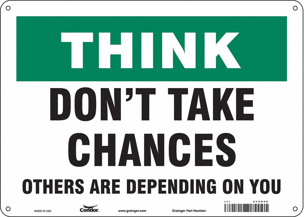 Safety Sign 10 in x 14 in Aluminum