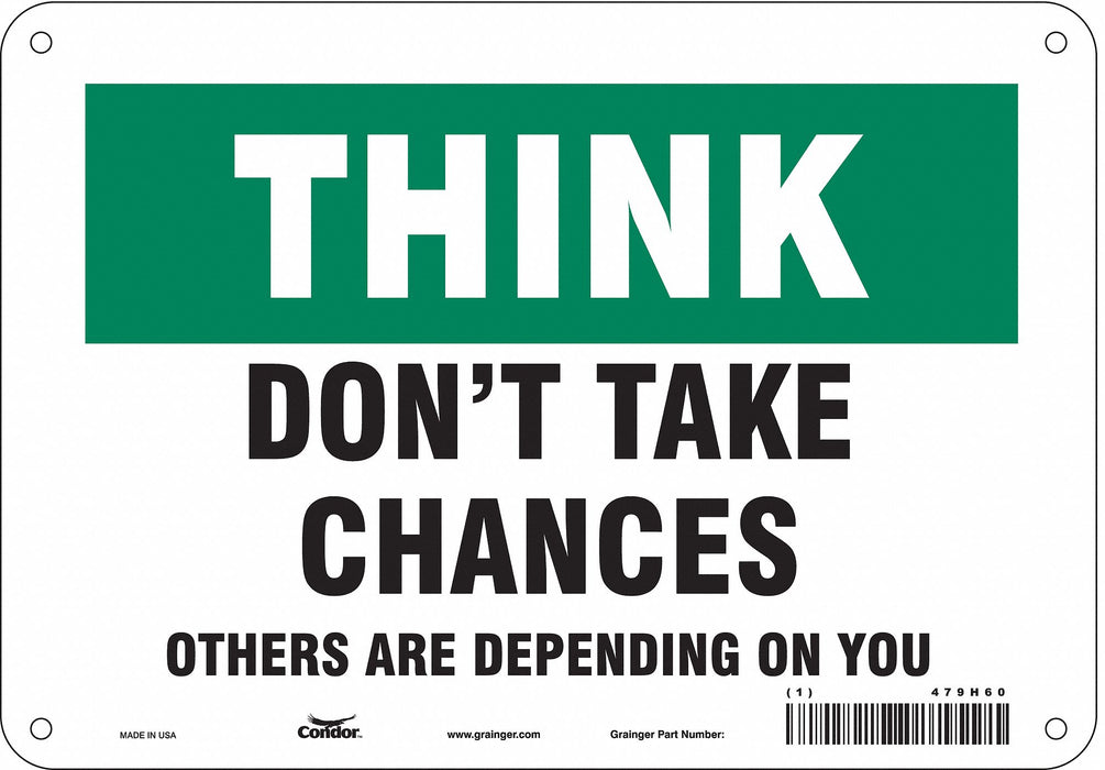 Safety Sign 7 in x 10 in Polyethylene