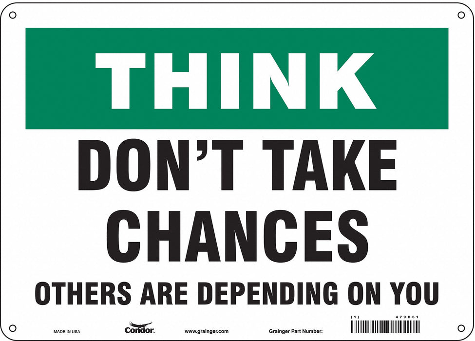 Safety Sign 10 inx14 in Polyethylene