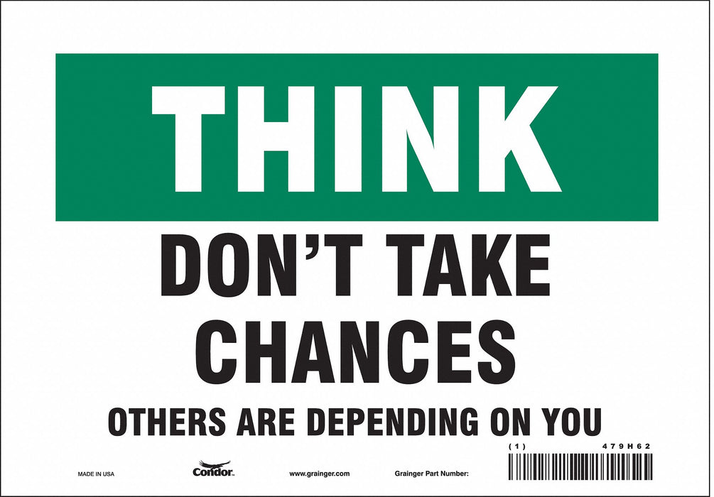 Safety Sign 7 in x 10 in Vinyl