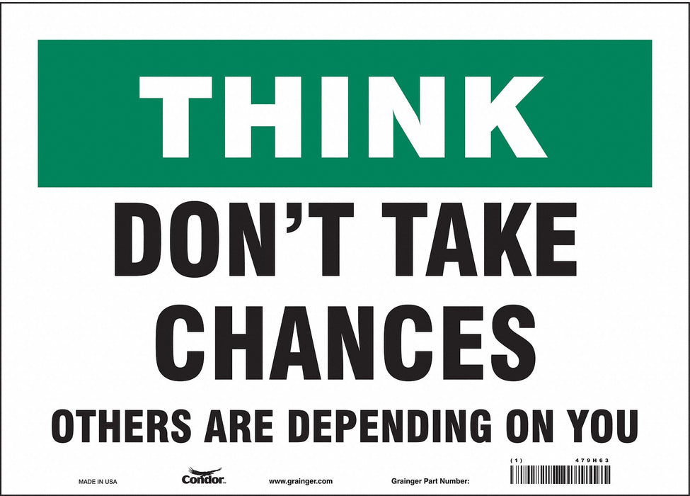 Safety Sign 10 in x 14 in Vinyl