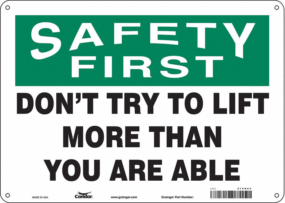 Safety Sign 10 in x 14 in Aluminum