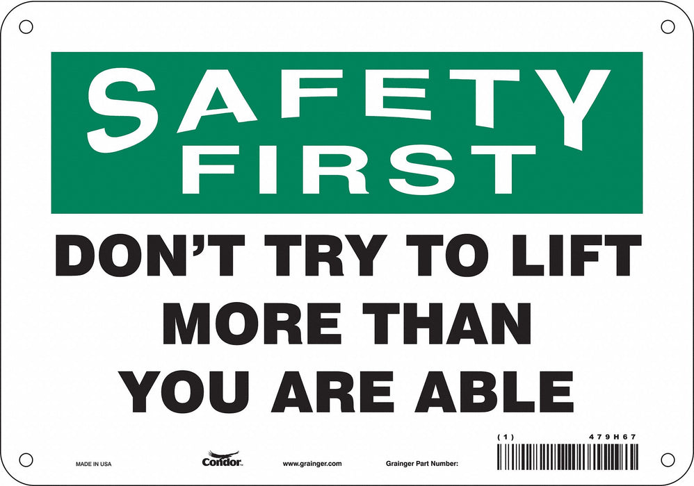Safety Sign 7 inx10 in Polyethylene