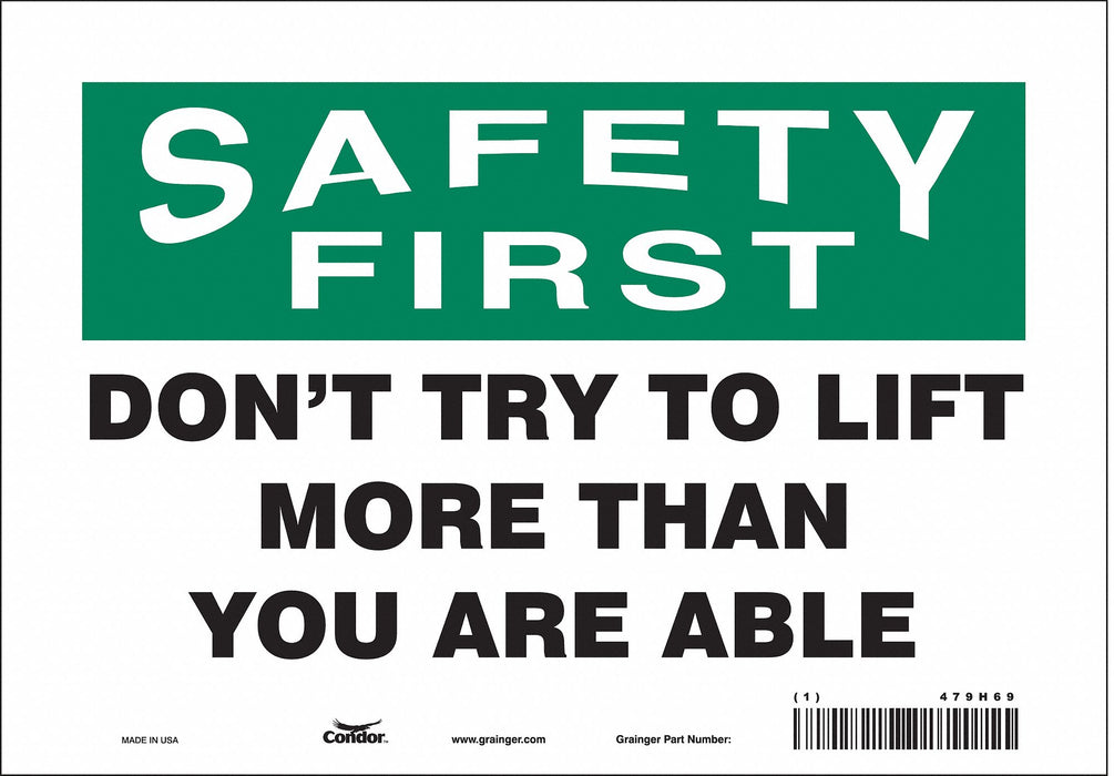 Safety Sign 7 in x 10 in Vinyl