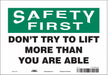 Safety Sign 7 in x 10 in Vinyl