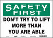 Safety Sign 10 in x 14 in Vinyl