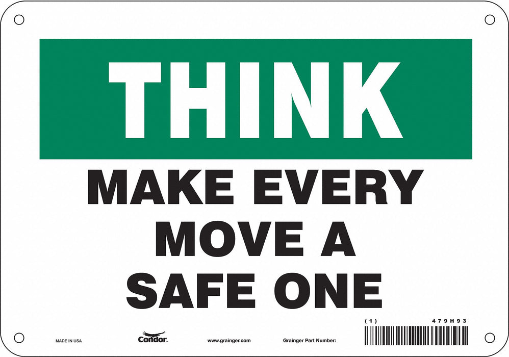 Safety Sign 7 in x 10 in Polyethylene