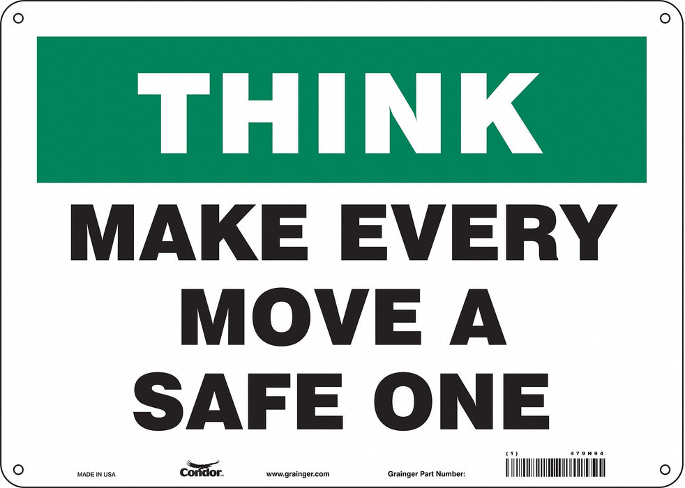 Safety Sign 10 in x 14 in Polyethylene