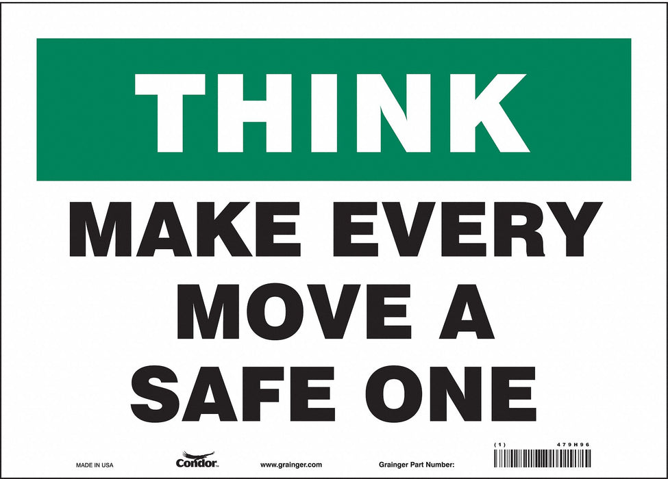Safety Sign 10 in x 14 in Vinyl