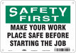 Safety Sign 7 in x 10 in Aluminum