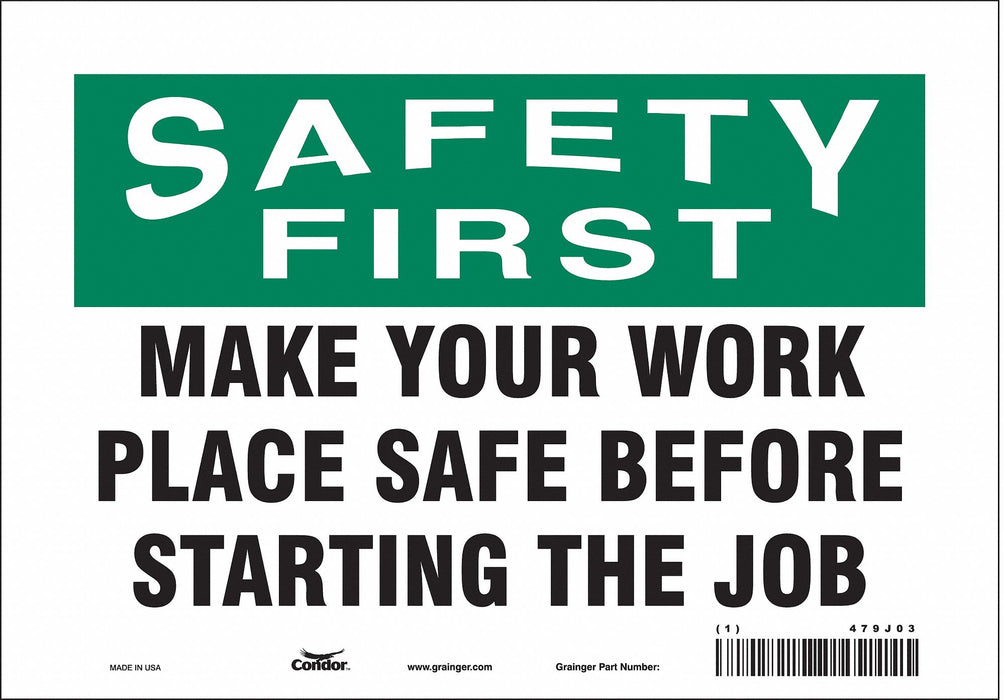 Safety Sign 7 in x 10 in Vinyl
