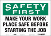 Safety Sign 10 in x 14 in Vinyl