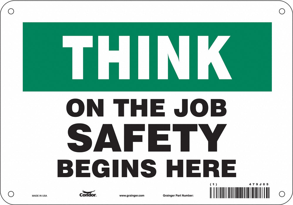 Safety Sign 7 in x 10 in Aluminum