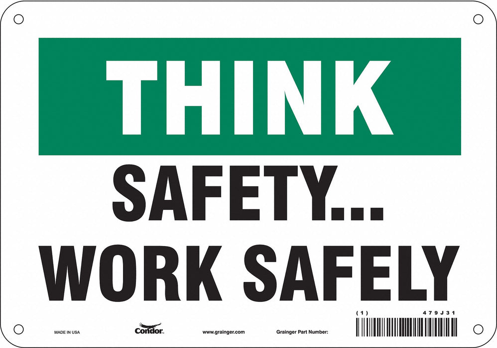 Safety Sign 7 in x 10 in Aluminum