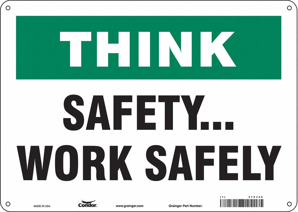 Safety Sign 10 in x 14 in Aluminum