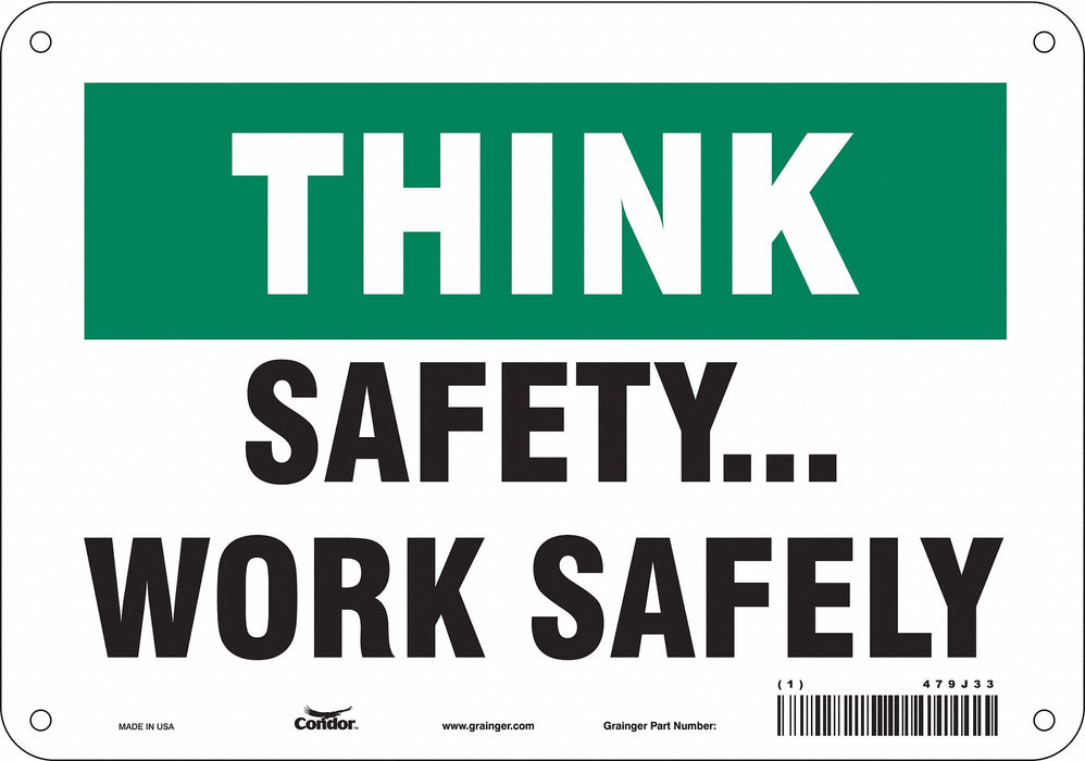 Safety Sign 7 inx10 in Polyethylene