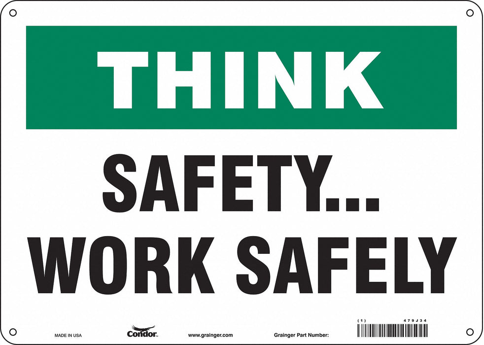 Safety Sign 10 in x 14 in Polyethylene