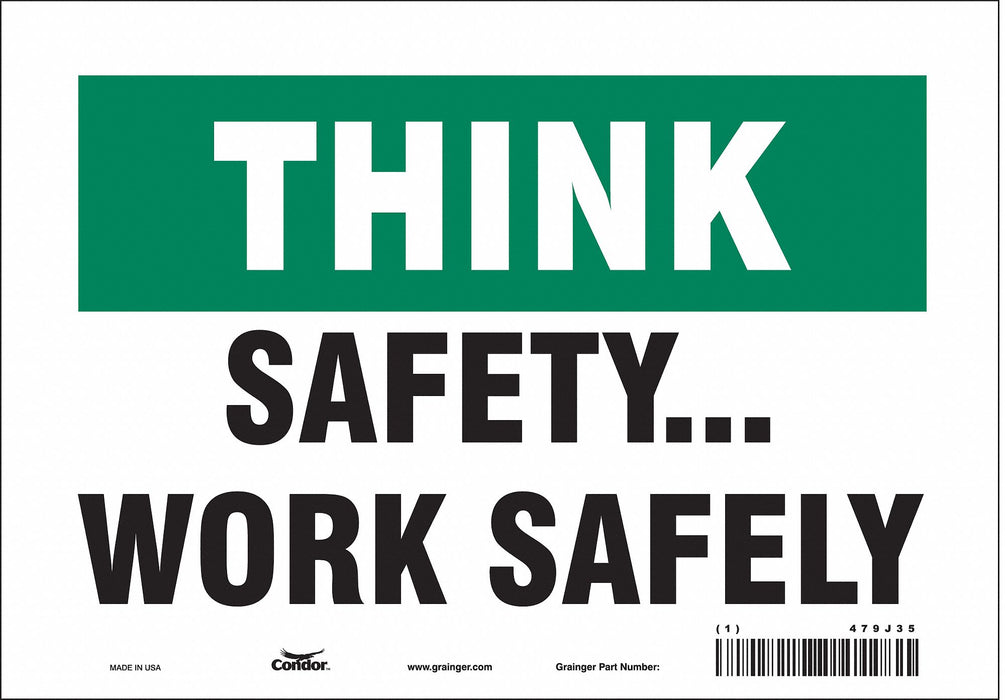 Safety Sign 7 in x 10 in Vinyl